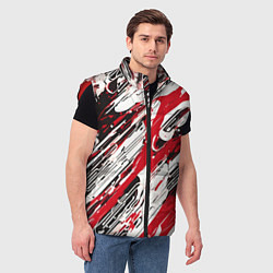 Мужской жилет Спонтанные брызги красные, цвет: 3D-красный — фото 2