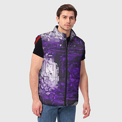 Мужской жилет Киберпанк заражение фиолетовое, цвет: 3D-красный — фото 2