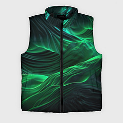 Мужской жилет Зеленая абстракция, цвет: 3D-черный