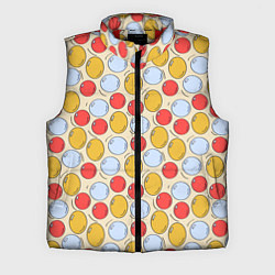 Мужской жилет Красные, желтые и голубые пузыри, цвет: 3D-красный