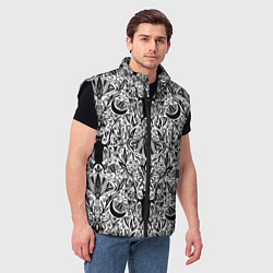 Мужской жилет Bats and moths - gothic pattern, цвет: 3D-черный — фото 2