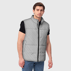 Мужской жилет Чёрные полосы на белом, цвет: 3D-черный — фото 2
