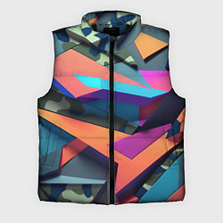 Мужской жилет Камуфляж и цветная геометрия - нейросеть