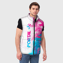 Мужской жилет Portal neon gradient style: по-вертикали, цвет: 3D-черный — фото 2