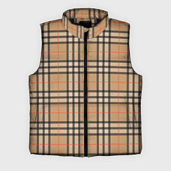 Мужской жилет Клетка коричневая, цвет: 3D-черный