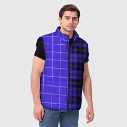Мужской жилет Cиняя клетка паттерн, цвет: 3D-черный — фото 2