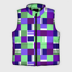 Мужской жилет Ретро квадраты баклажановые, цвет: 3D-черный