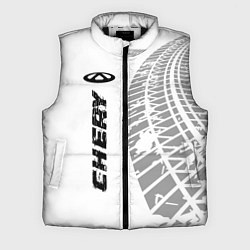 Мужской жилет Chery speed на светлом фоне со следами шин: по-вер, цвет: 3D-черный