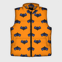 Мужской жилет Летучие мыши - паттерн оранжевый, цвет: 3D-светло-серый