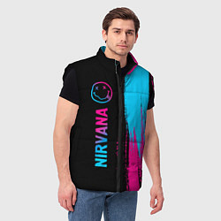 Мужской жилет Nirvana - neon gradient: по-вертикали, цвет: 3D-черный — фото 2