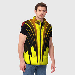 Мужской жилет Черно-желтые мотивы, цвет: 3D-красный — фото 2