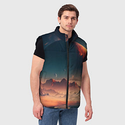 Мужской жилет Планета в далеком космосе, цвет: 3D-черный — фото 2