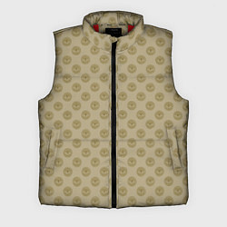 Мужской жилет Паттерн глаз с растительным орнаментом на бежевом