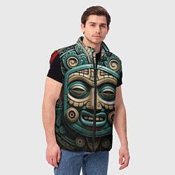 Мужской жилет Орнамент в стиле индейцев майя, цвет: 3D-красный — фото 2