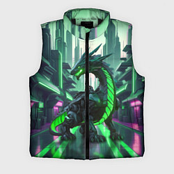 Мужской жилет Неоновый зеленый дракон, цвет: 3D-черный