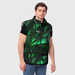 Мужской жилет Green abstract, цвет: 3D-светло-серый — фото 2