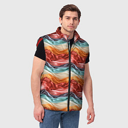 Мужской жилет Разноцветные полосы текстура ткани, цвет: 3D-красный — фото 2