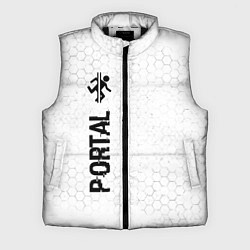 Мужской жилет Portal glitch на светлом фоне по-вертикали, цвет: 3D-черный