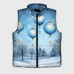 Мужской жилет Крупные новогодние шары, цвет: 3D-светло-серый