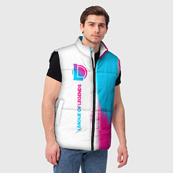 Мужской жилет League of Legends neon gradient style по-вертикали, цвет: 3D-черный — фото 2