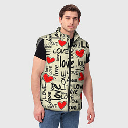 Мужской жилет Abstraction of love, цвет: 3D-светло-серый — фото 2