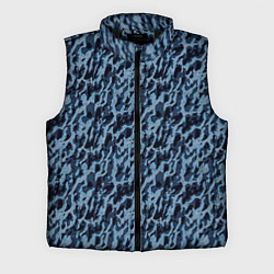 Мужской жилет Размытый пятнистый синий, цвет: 3D-черный