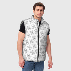 Мужской жилет Сончас у мишек - принт раскраска, цвет: 3D-светло-серый — фото 2