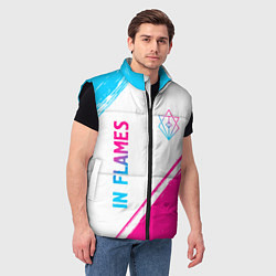 Мужской жилет In Flames neon gradient style вертикально, цвет: 3D-черный — фото 2