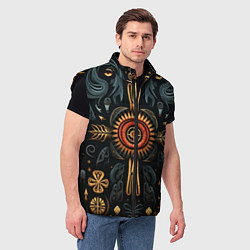 Мужской жилет Паттерн в славянской стилистике, цвет: 3D-черный — фото 2