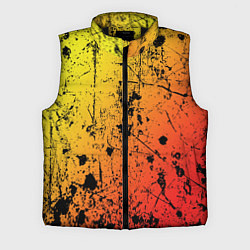 Мужской жилет Огненный перелив заката с текстурой царапин и брыз, цвет: 3D-черный
