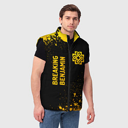 Мужской жилет Breaking Benjamin - gold gradient вертикально, цвет: 3D-черный — фото 2