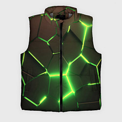 Мужской жилет Зелёные плиты разломы атомные, цвет: 3D-светло-серый