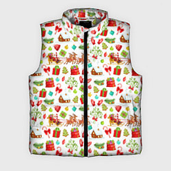 Мужской жилет Новогодний патерн, цвет: 3D-светло-серый