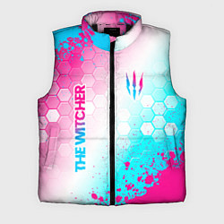 Мужской жилет The Witcher neon gradient style вертикально, цвет: 3D-черный