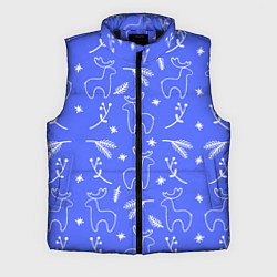 Мужской жилет Синий рождественский принт с оленями, цвет: 3D-черный