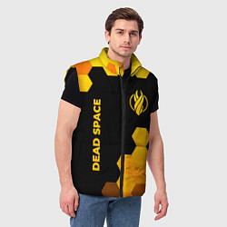 Мужской жилет Dead Space - gold gradient вертикально, цвет: 3D-черный — фото 2