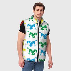 Мужской жилет Origami horses, цвет: 3D-красный — фото 2