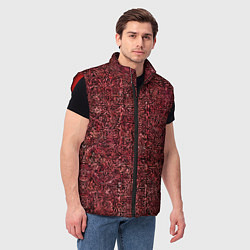 Мужской жилет Чёрные и красные мазки, цвет: 3D-красный — фото 2