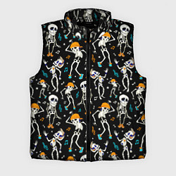 Мужской жилет Танцующие скелеты на вечеринке, цвет: 3D-черный