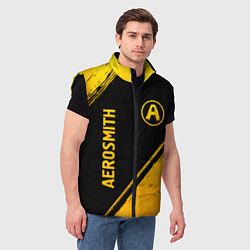 Мужской жилет Aerosmith - gold gradient вертикально, цвет: 3D-черный — фото 2
