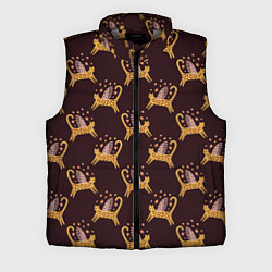 Мужской жилет Крылатый леопардовый кот, цвет: 3D-светло-серый