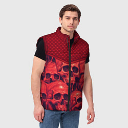 Мужской жилет Расплавленные красные черепа, цвет: 3D-черный — фото 2