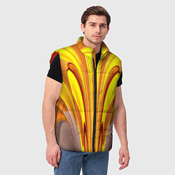 Мужской жилет Вытянутые желтые полосы, цвет: 3D-красный — фото 2
