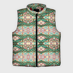 Мужской жилет Орнамент зеленый мелкий икат