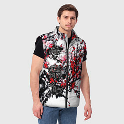 Мужской жилет Японский стиль иероглифы, цвет: 3D-черный — фото 2