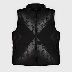 Мужской жилет Японские иероглифы текстуры, цвет: 3D-черный