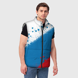 Мужской жилет Российский триколор, цвет: 3D-светло-серый — фото 2