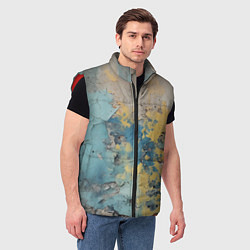 Мужской жилет Гранжевая стена с краской, цвет: 3D-красный — фото 2