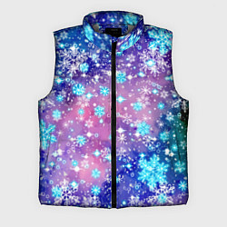 Мужской жилет Снежинки - морозный паттерн, цвет: 3D-светло-серый