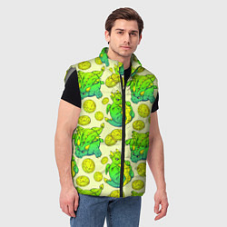 Мужской жилет Круглые драконы с монетами, зеленый, цвет: 3D-светло-серый — фото 2